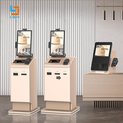 Bank Card Cash QR Code Payment Hotel Self Service Kiosk With 15-32'' LCD TFT Touch Screen