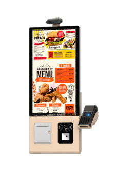 OEM 23.8 pulgadas de oro montado en la pared Quiosco de auto-pedido con portapos Android / Windows