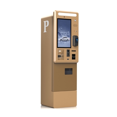 Estación de pago de estacionamiento con pantalla táctil de 21,5 pulgadas de alto brillo y receptor de monedas en efectivo y quiosco de cambio
