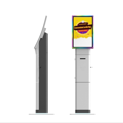 23.8 pulgadas de comida rápida de autoservicio Quiosco de pago de piso Stand de pantalla táctil Quiosco con software POS