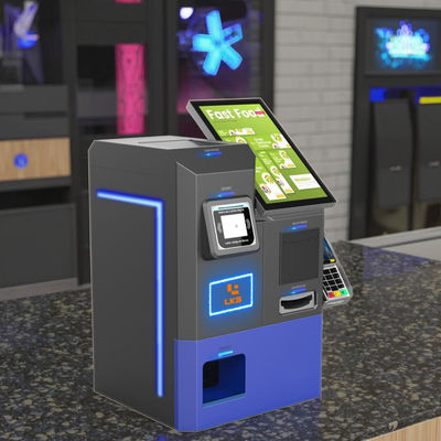 Quiosco de pago en efectivo con billetes y monedas de múltiples divisas para escritorio LKS para tiendas minoristas, tiendas de conveniencia, cafeterías y restaurantes